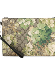 Pre-Loved GG Blooms Pouch Clutch Monogram Coated Canvas with Silver Hardware, Beige Multicolor