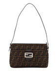 Pre-Loved Mamma Baguette Shoulder Bag Zucca Coated Canvas with Silver Hardware, Brown