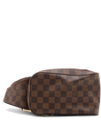 Pre-Loved Geronimos Crossbody Bag Damier Coated Canvas with Gold Hardware, Brown