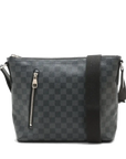 Pre-Loved Mick Crossbody Bag Damier Coated Canvas PM with Silver Hardware, Black / Graphite