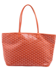 Pre-Loved Artois Tote Goyardine Chevron Coated Canvas PM with Silver Hardware, Orange