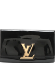 Pre-Loved Louise Clutch Patent Leather with Gold Hardware, Black