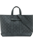 Pre-Loved Monogram Embossed Tote Tote Monogram Leather with Silver Hardware, Black