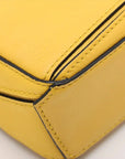 Pre-Loved Puzzle Crossbody Bag Leather Nano with Silver Hardware, Yellow