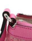 Pre-Loved GG-P Half-Moon Shoulder Bag Monogram Coated Canvas Small with Silver Hardware, Pink