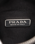 Pre-Loved Satin Crystal Tote Shoulder Bag Embellished Satin Small with Silver Hardware, Black