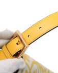 Pre-Loved Baguette Shoulder Bag FF Vertigo Coated Canvas with Gold Hardware, Yellow and White