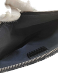 Pre-Loved Saddle Pochette Oblique Canvas Mini with Silver Hardware, Navy and Grey
