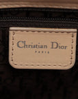 Pre-Loved Lady Dior East West Handbag Cannage Suede with Silver Hardware, Beige