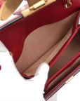 Pre-Loved Queen Margaret Handbag Monogram Coated Canvas Small with Aged Gold Hardware, Beige Ebony Red