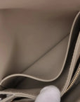 Pre-Loved Triomphe Shoulder Bag Leather Teen with Gold Hardware, Greige
