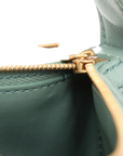 Pre-Loved Sunrise Shoulder Bag Intrecciato Leather Small with Gold Hardware, Sage Green