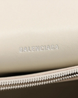 Pre-Loved Crush Sling Shoulder Bag Leather Small with Silver Hardware, Cream