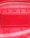 Pre-Loved Lady Dior Handbag Cannage Patent Leather Mini with Gold Hardware, Red