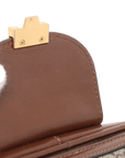 Pre-Loved GG Supreme Crossbody Bag Monogram Coated Canvas Mini with Gold Hardware, Beige/Brown