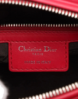 Pre-Loved Lady Dior Handbag Cannage Leather Medium with Silver Hardware, Red
