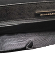Pre-Loved Shoulder Bag Nova Check Coated Canvas with Silver Hardware, Beige and Black