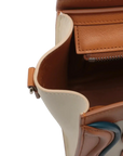 Pre-Loved Luggage Handbag Leather Nano with Silver Hardware, Cream Multicolor