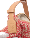 Pre-Loved Anagram Pochette Shoulder Bag Anagram Canvas Small with Gold Hardware, Red and Beige