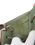 Pre-Loved Balloon Bucket Bag Leather Mini with Gold Hardware, Sage Green