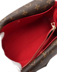 Pre-Loved Double V Handbag Monogram Leather with Gold Hardware, Red