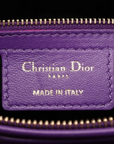 Pre-Loved Lady Dior Handbag Cannage Leather Large with Gold Hardware, Purple