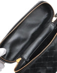 Pre-Loved Intrecciato Camera Bag Crossbody Bag Intrecciato Leather Small with Gold Hardware, Black