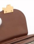Pre-Loved GG Supreme Crossbody Bag Monogram Coated Canvas Mini with Gold Hardware, Beige/Brown