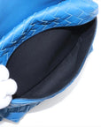 Pre-Loved Intrecciato Backpack Leather with Black Hardware, Blue