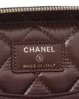 Pre-Loved CC Filigree Vanity Case Vanity Case Quilted Leather Small with Silver Hardware, Black