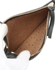 Pre-Loved Web Hobo Shoulder Bag Leather with Gold Hardware, Black