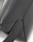 Pre-Loved Puzzle Fold Pouch Pochette Leather with Silver Hardware, Black