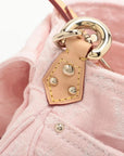 Pre-Loved Sunshine Crossbody Bag Monogram Denim Mini with Gold Hardware, Pink