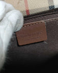 Pre-Loved Saddle Crossbody Crossbody Bag Haymarket Check Coated Canvas Small with Gold Hardware, Beige
