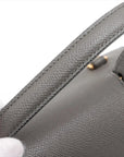 Pre-Loved Belt Bag Handbag Leather Micro with Gold Hardware, Grey