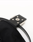 Pre-Loved Mamma Baguette Shoulder Bag Plain Canvas with Silver Hardware, Black