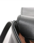 Pre-Loved Queen Margaret Bamboo Bee Backpack Quilted Leather with Aged Gold Hardware, Black