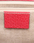 Pre-Loved Interlocking G Crossbody Bag Plain Leather with Gold Hardware Small, Red