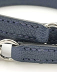Pre-Loved Kelly Handbag Leather Mini II with Palladium Hardware, Navy Blue
