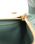 Pre-Loved Sunrise Shoulder Bag Intrecciato Leather Small with Gold Hardware, Sage Green