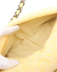Pre-Loved Chanel 19 Shoulder Bag Quilted Tweed Small with Mixed Hardware, Yellow
