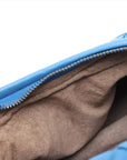 Pre-Loved Veneta Shoulder Bag Intrecciato Leather Medium with Silver Hardware, Blue