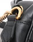 Pre-Loved GG Marmont Matelassé Camera Bag Crossbody Bag Quilted Leather Mini with Aged Gold Hardware, Black