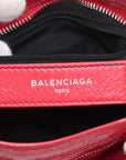 Pre-Loved Classic City Handbag Leather Mini with Silver Hardware, Red