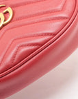 Pre-Loved GG Marmont Matelassé Belt Bag Quilted Leather with Aged Gold Hardware, Red