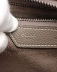 Pre-Loved Luggage Tote Leather Micro with Silver Hardware, Taupe