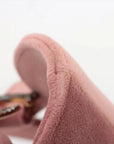 Pre-Loved Saddle Shoulder Bag Suede Mini with Gold Hardware, Pink