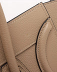 Pre-Loved Luggage Tote Leather Micro with Silver Hardware, Beige