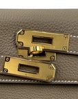 Pre-Loved Kelly Handbag Leather 28 with Gold Hardware, Etoupe