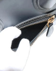 Pre-Loved Luggage Tote Leather Micro with Gold Hardware, Black and Grey